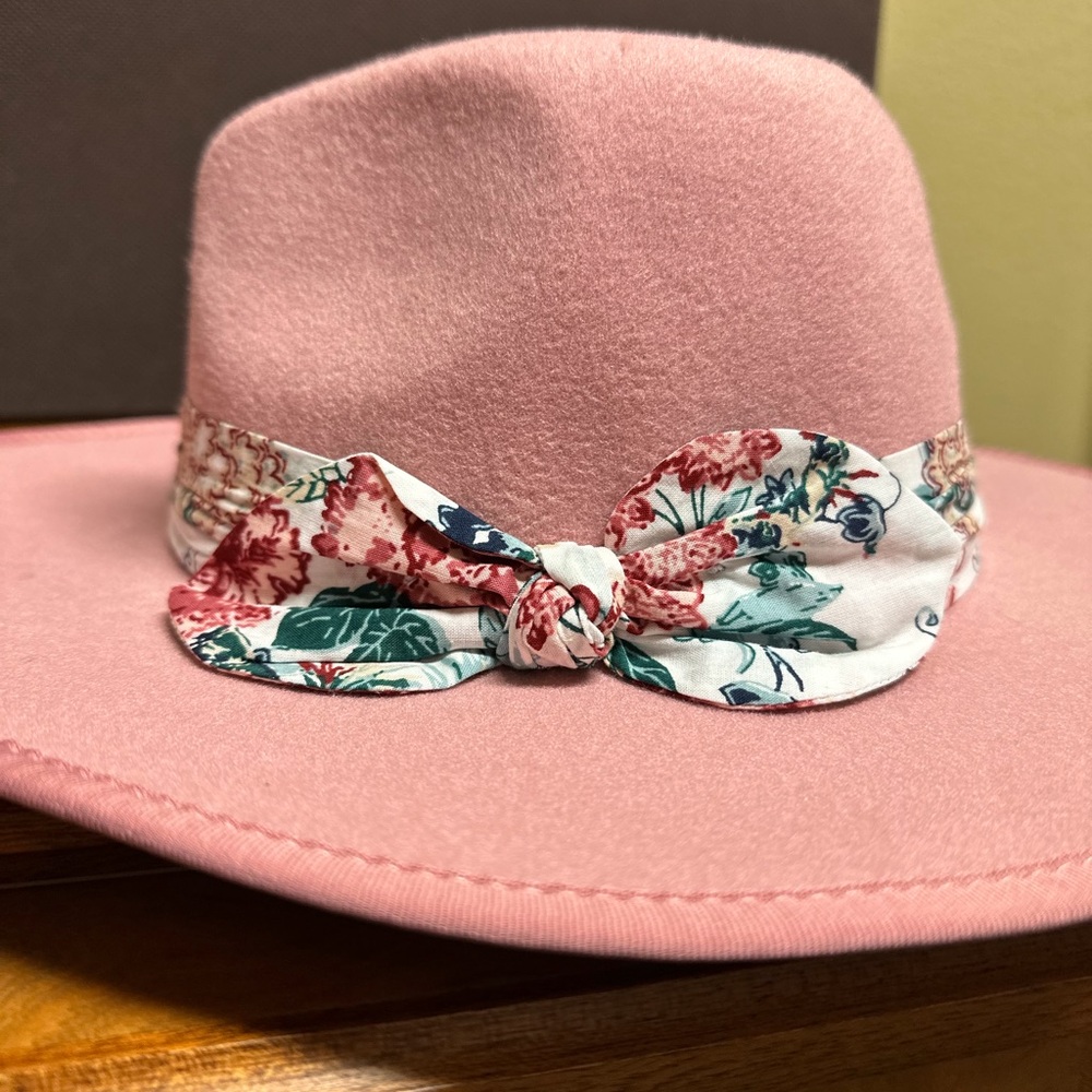 Janie and Jack Pink Floral Felt Hat 12-24 mths NWT - Picture 4 of 4